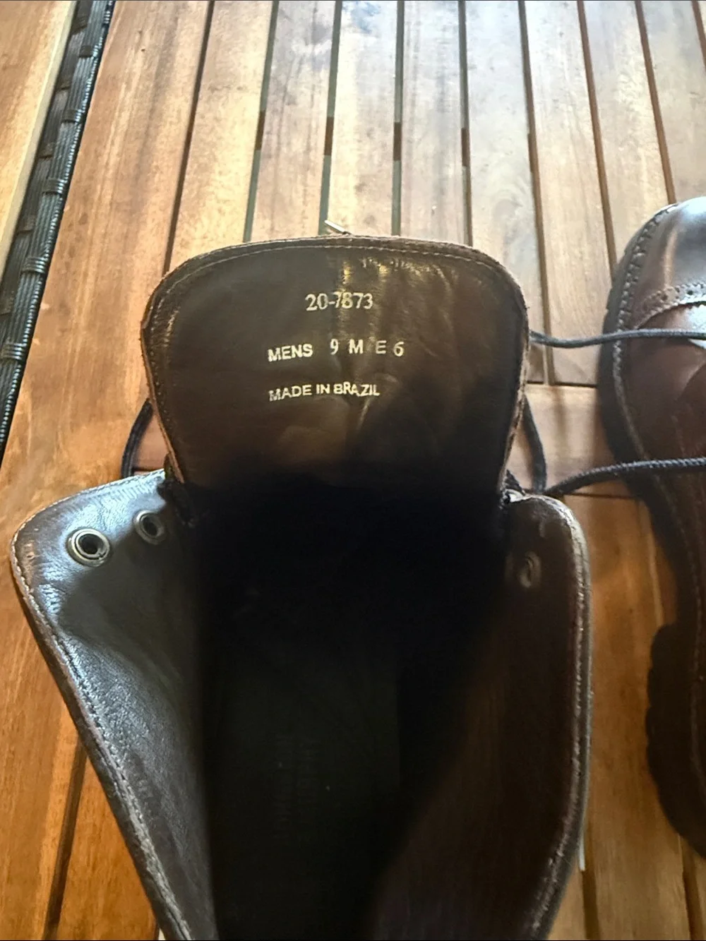 Men's Brown Leather Lace-Up Boots size 9m
